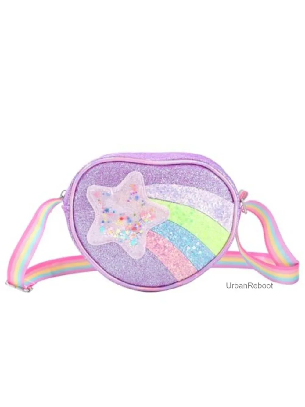 Glitter Leather Kids Crossbody Bag Toddler Girls Mini Purse Adjustable Strap